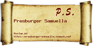Presburger Samuella névjegykártya